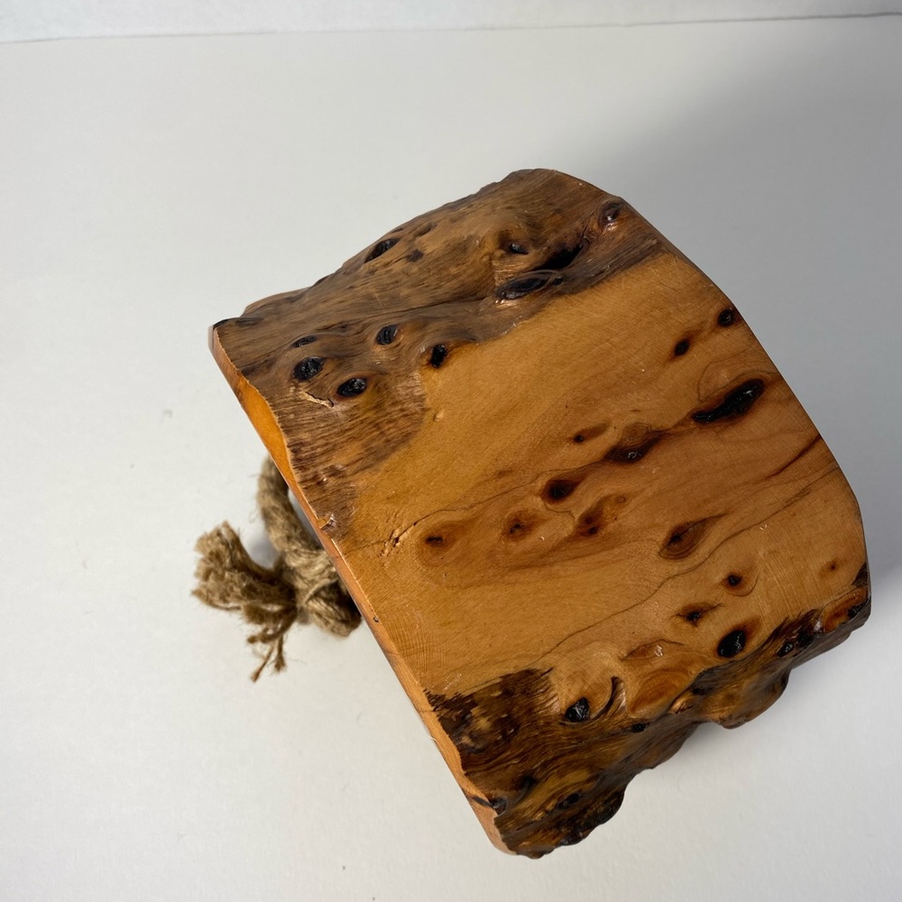 DECORATIVE RUSTIC WOOD CHUNK SLAB WITH ROP - Picture 14 of 16